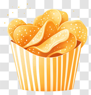 Chips Bowl - Crispy Potato Chips In Striped Box Transparent PNG