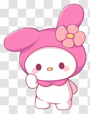 My Melody - Pink Bunny With A Flower In One Ear Transparent PNG