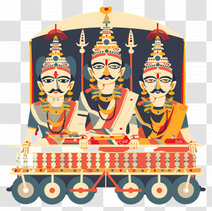 Ratha Yatra - Traditional Deities On Chariot Transparent PNG