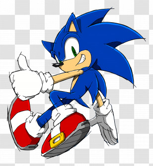 Sonic The Hedgehog - Dynamic Blue Hedgehog Character In Action Transparent PNG