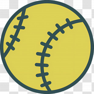 Tennis Ball - Yellow Baseball With Stitches Transparent PNG