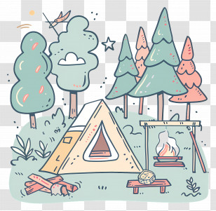 Summer Camp - Camping In The Forest Transparent PNG