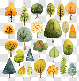 Tree - Watercolor Forest Tree Collection Transparent PNG