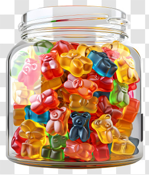 Gummi Bear Day - Jar Of Colorful Gummy Candies Transparent PNG