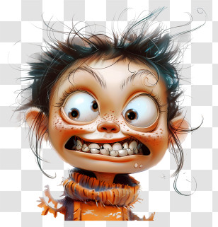Funny Face - Crazy Cartoon Face Transparent PNG