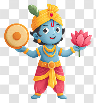 Vishnu - Blue Deity With Lotus And Disc Transparent PNG