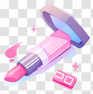 Lipstick - Pink Lipstick And Makeup Accessories Transparent PNG