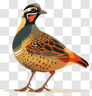 Quail - Colorful Bird Realistic Drawing Transparent PNG