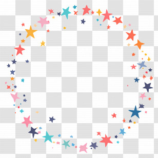 Dizzy Stars - Colorful Star Circle Decoration Transparent PNG