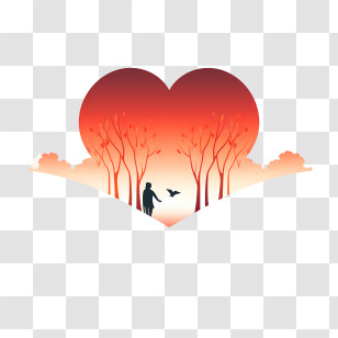 Giving Tuesday - Heart Silhouette With Nature Scene Transparent PNG