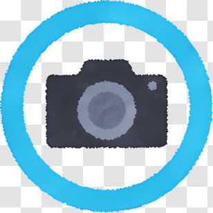 Cartoon - Camera Icon In Blue Circle Transparent PNG