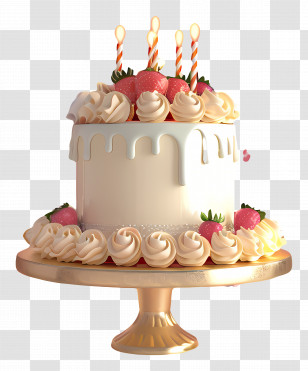 Birthday - Birthday Cake With Candles Transparent PNG