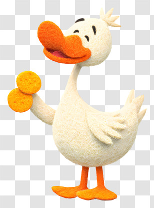 Duck Eating Food - Happy Duck Holding Oranges Transparent PNG