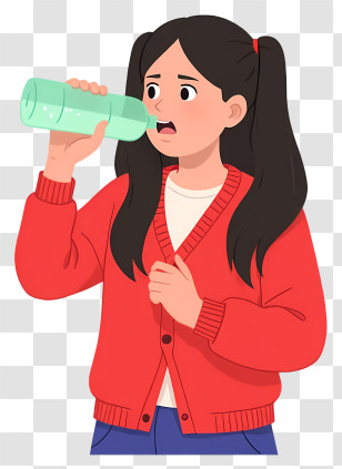 Woman Drinking Water - Girl Drinking Water From Bottle Transparent PNG