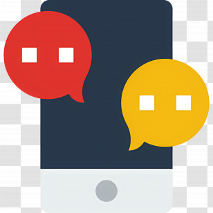 Phone Messaging - Smartphone With Chat Bubbles Transparent PNG