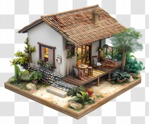 Cottage - Miniature Model Of Cozy House Transparent PNG