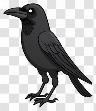 Crow - Illustration Of A Black Raven Transparent PNG