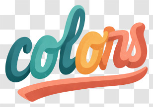 Colors - Colorful Cursive Lettering Transparent PNG