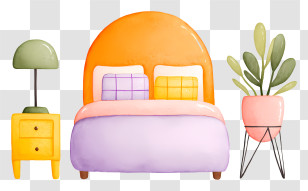 Cozy Modern Bedroom - Pastel Cozy Kids Bed Set Transparent PNG