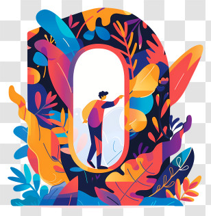 Number 0 - Colorful Abstract Art Of Human In Nature Transparent PNG