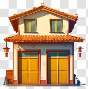 Chinese Traditional Building - Small House With Garage Transparent PNG