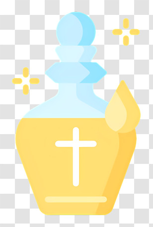 Baptism Icon - Holy Water Bottle With Cross Transparent PNG