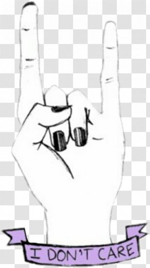 Sign Of The Horns Drawing I Don't Care Language - Flower - Rock Transparent PNG