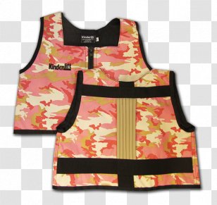 Gilets Camouflage Clothing Pink Sleeveless Shirt - Zipper Transparent PNG