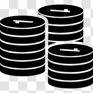 Coin Money Stack - Black And White Transparent PNG