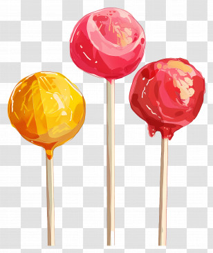 Lollipops - Colorful Lollipops On Sticks Illustration Transparent PNG