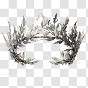 Silver Leaves Crown
 - Laurel Wreath Transparent PNG