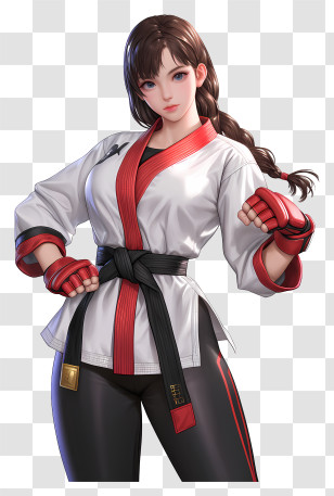 Taekwondo Girl - Martial Artist In Karate Uniform Transparent PNG