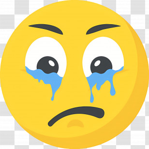Crying Emoji - Crying Emoji With Tearful Emotion Transparent PNG