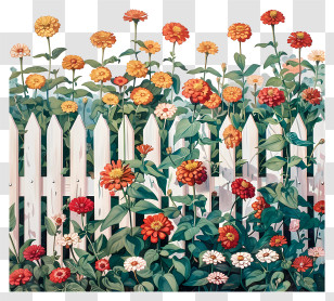 Garden Fence - Flower Garden With Fence Transparent PNG