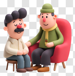 Therapy - Two Cartoon Characters In Conversation Transparent PNG