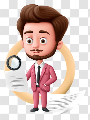 Looking For Job - Businessman Analyzing Documents Transparent PNG