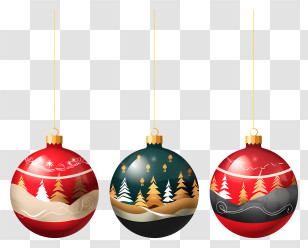 Christmas Ornaments - Colorful Christmas Tree Ornaments Transparent PNG
