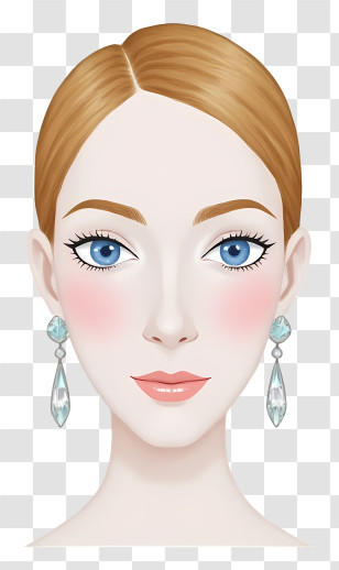 Woman Face - Blonde Woman With Elegant Earrings Transparent PNG