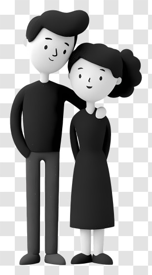 Couple On Dating - Couple In Black And White Transparent PNG