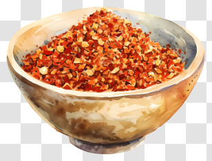 Chilli Flakes Powder - Bowl Of Chili Flakes Illustration Transparent PNG