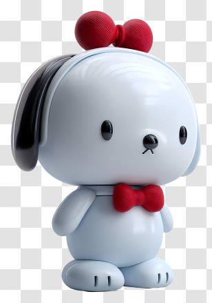 Cartoon Bunny - Cute Dog Toy With Red Bow Transparent PNG