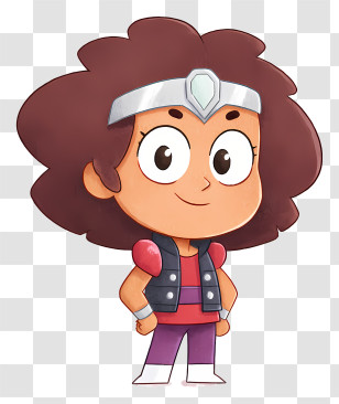 Prynda - Brave Brown-Haired Cartoon Hero Girl Transparent PNG