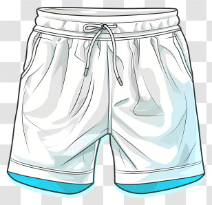 Cartoon Shorts - Stylish White And Blue Summer Shorts Transparent PNG