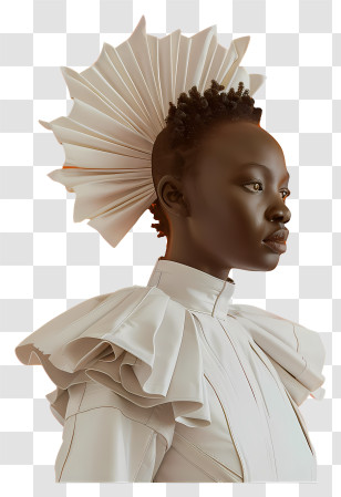 Female Art - Elegant Fashion Model With Unique Hairstyle Transparent PNG