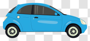 Small Blue Car - Blue Cartoon Car Illustration Transparent PNG