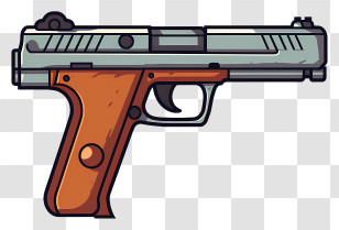 Hand Drawn Gun - Simple Cartoon Pistol Illustration Transparent PNG