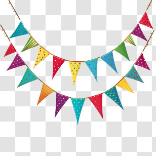 Party Pennants
 - Colorful Triangular Party Flags Transparent PNG