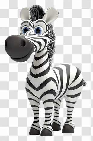 3d Zebra - Cute Cartoon Zebra Transparent PNG