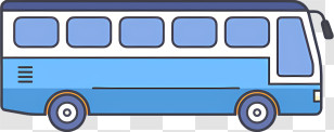 Icon - Blue Cartoon Bus Illustration Transparent PNG