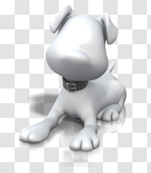 Stick Figure - Adorable White Dog Figure With Black Collar Transparent PNG